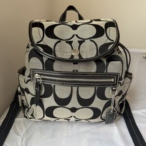 Coach Black and Gray Signature Backpack D1169-F16556